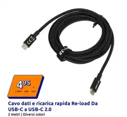 Action Cavo dati e ricarica rapida Re-load Da USB-C a USB-C 2.0 offerta