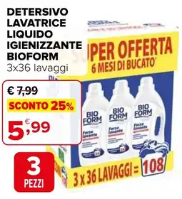 Iperal Detersivo lavatrice liquido igienizzante BIOFORM offerta