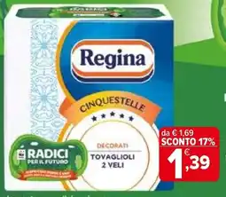 Iperal Regina cinquestelle tovaglioli 2 veli offerta