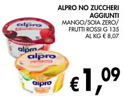 èccoMI Alpro no zuccheri aggiunti mango/soia zero/ frutti rossi offerta