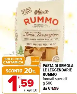 Iperal Pasta di semola le leggendarie RUMMO offerta