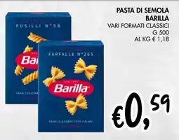 èccoMI Pasta di semola barilla vari formati classici offerta