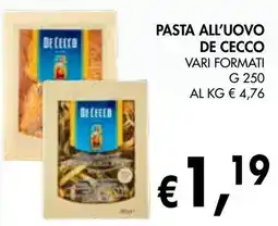 èccoMI Pasta all'uovo DE CECCO offerta