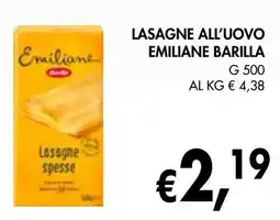 èccoMI Lasagne all'uovo emiliane BARILLA offerta