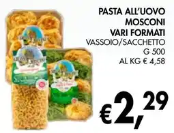 èccoMI Pasta all'uovo mosconi vassoio/sacchetto offerta