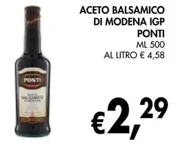 èccoMI Aceto balsamico di modena IGP PONTI offerta