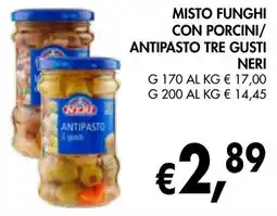 èccoMI Misto funghi con porcini/ antipasto tre gusti NERI offerta