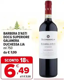 Iperal Barbera d'asti superiore galanera DUCHESSA LIA offerta