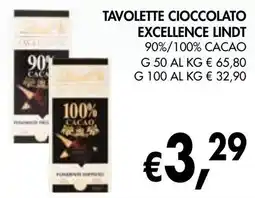 èccoMI Tavolette cioccolato EXCELLENCE LINDT offerta