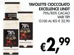 èccoMI Tavolette cioccolato EXCELLENCE LINDT offerta