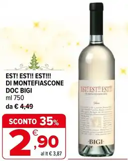 Iperal Est! est!! est!!! di montefiascone doc bigi offerta