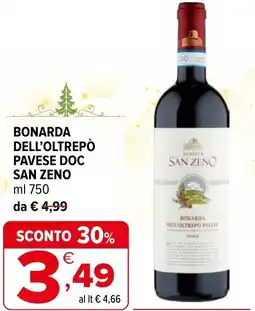 Iperal Bonarda dell'oltrepò pavese doc SAN ZENO offerta