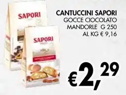 èccoMI Cantuccini sapori gocce ciocolato mandorle offerta
