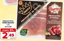 Iperal Prosciutto di parma NEGRONI offerta