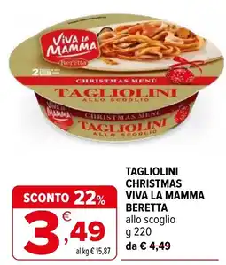 Iperal Tagliolini christmas viva la mamma BERETTA offerta