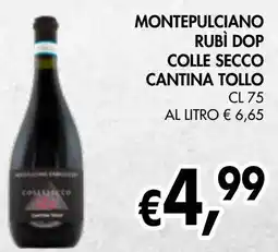 èccoMI Montepulciano rubì dop colle secco cantina tollo offerta