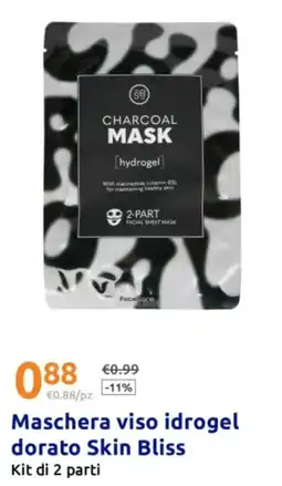 Action Maschera viso idrogel dorato Skin Bliss offerta