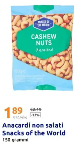 Action Anacardi non salati Snacks of the World offerta