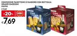 Bennet Confezione panettone o pandoro con bottiglia grandi emozioni MAINA offerta
