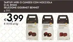 Bennet Tartufi neri o cuneesi con nocciola o al rhum selezione gourmet BENNET offerta
