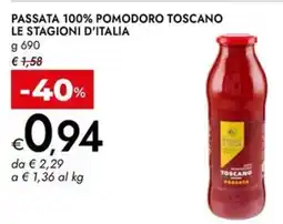 Bennet Passata 100% pomodoro toscano LE STAGIONI D'ITALIA offerta