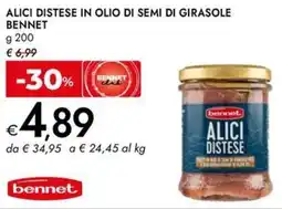 Bennet Alici distese in olio di semi di girasole BENNET offerta