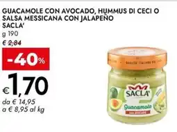 Bennet Guacamole con avocado, hummus di ceci o salsa messicana con jalapeño SACLA' offerta