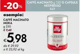 Bennet Caffè macinato o capsule nespresso ILLY offerta