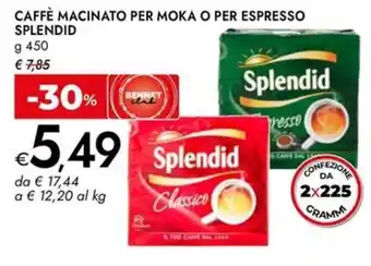Caffè macinato per moka o per espresso SPLENDID