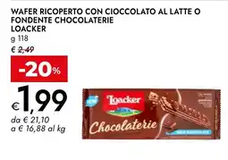 Bennet Wafer ricoperto con cioccolato al latte o fondente chocolaterie LOACKER offerta