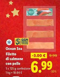 Lidl Ocean Sea Filetto di salmone con pelle offerta
