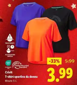 Lidl CRIVIT T-shirt sportiva da donna offerta