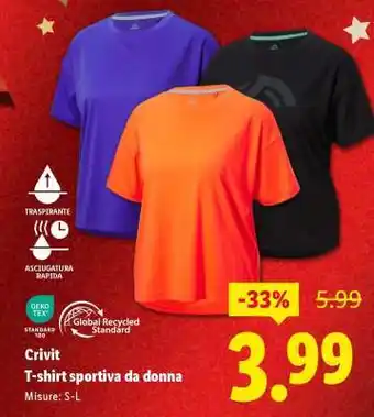 CRIVIT T-shirt sportiva da donna