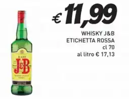 Coal Whisky j&b etichetta rossa offerta