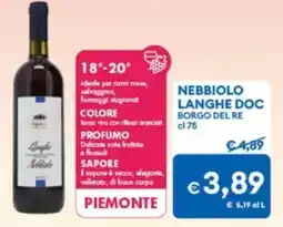 MD Discount Nebbiolo langhe doc BORGO DEL RE offerta