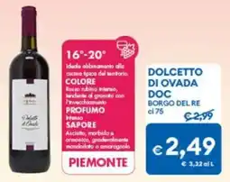 MD Discount Dolcetto di ovada doc BORGO DEL RE offerta