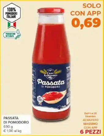 Todis Passata di pomodoro Cuore Mediterraneo offerta