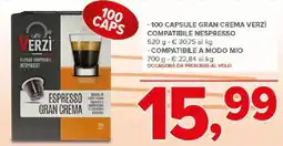 Todis Caffe verzi̇ 100 capsule gran crema verzì compatibile nespresso offerta