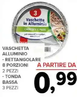 Todis Vaschetta alluminio rettangolare 8 porzioni2 pezzi offerta