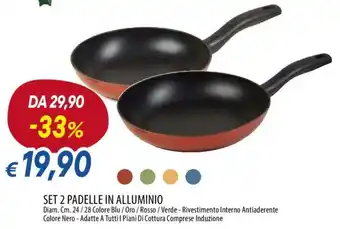 Set 2 padelle in alluminio