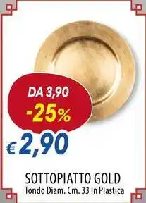 Galassia Excelsa sottopiatto gold offerta