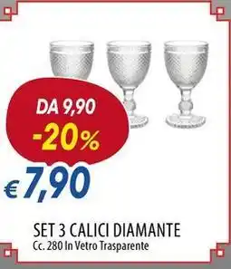 Galassia Tognana set 3 calici diamante offerta