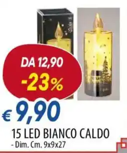 Galassia Candela in vetro 15 LED bianco caldo offerta