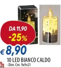Galassia Candela in vetro 10 LED bianco caldo offerta
