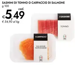 Bennet Sashimi di tonno o carpaccio di salmone offerta