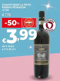 Bennet Chianti docg la pieve riserva petracchi ml 750 offerta