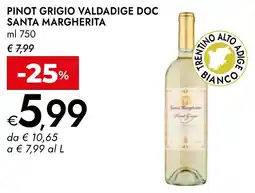 Bennet Pinot grigio valdadige doc SANTA MARGHERITA offerta