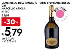 Bennet Lambrusco dell' emilia igt vino spumante rosso dry MARCELLO ARIOLA offerta
