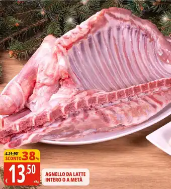 Agnello da latte intero o a metà