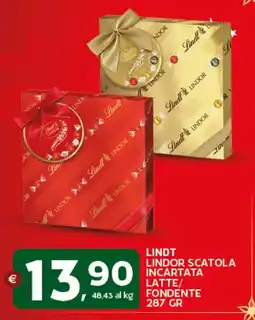 Extra Supermercati Lindt lindor scatola incartata latte/ fondente offerta
